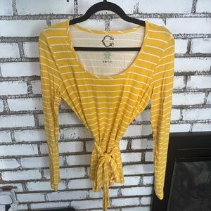 C. Wonder Yellow and White Striped Blouse
